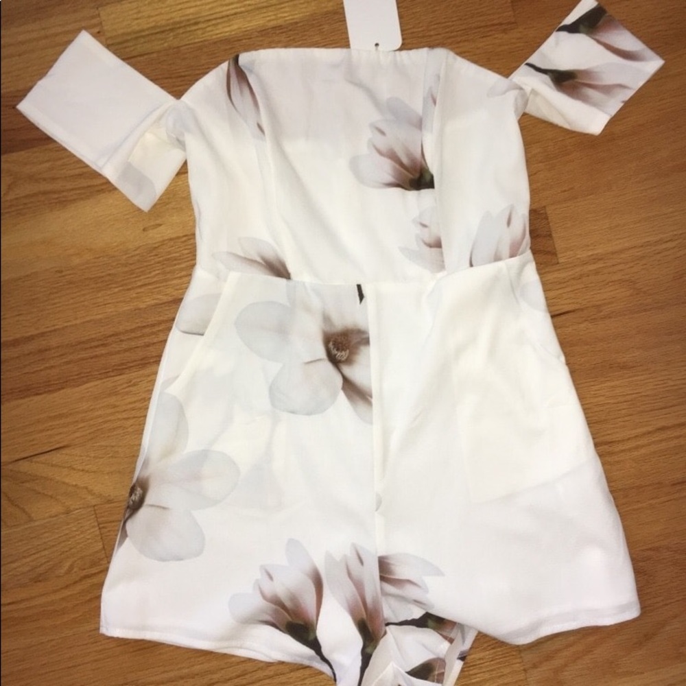 off the shoulder floral romper from showpo.com